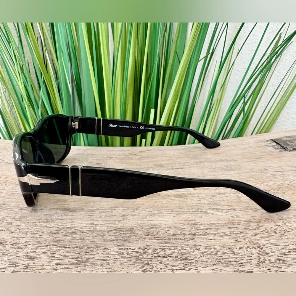 Persol Black Sunglasses with Silver Arrow Detail